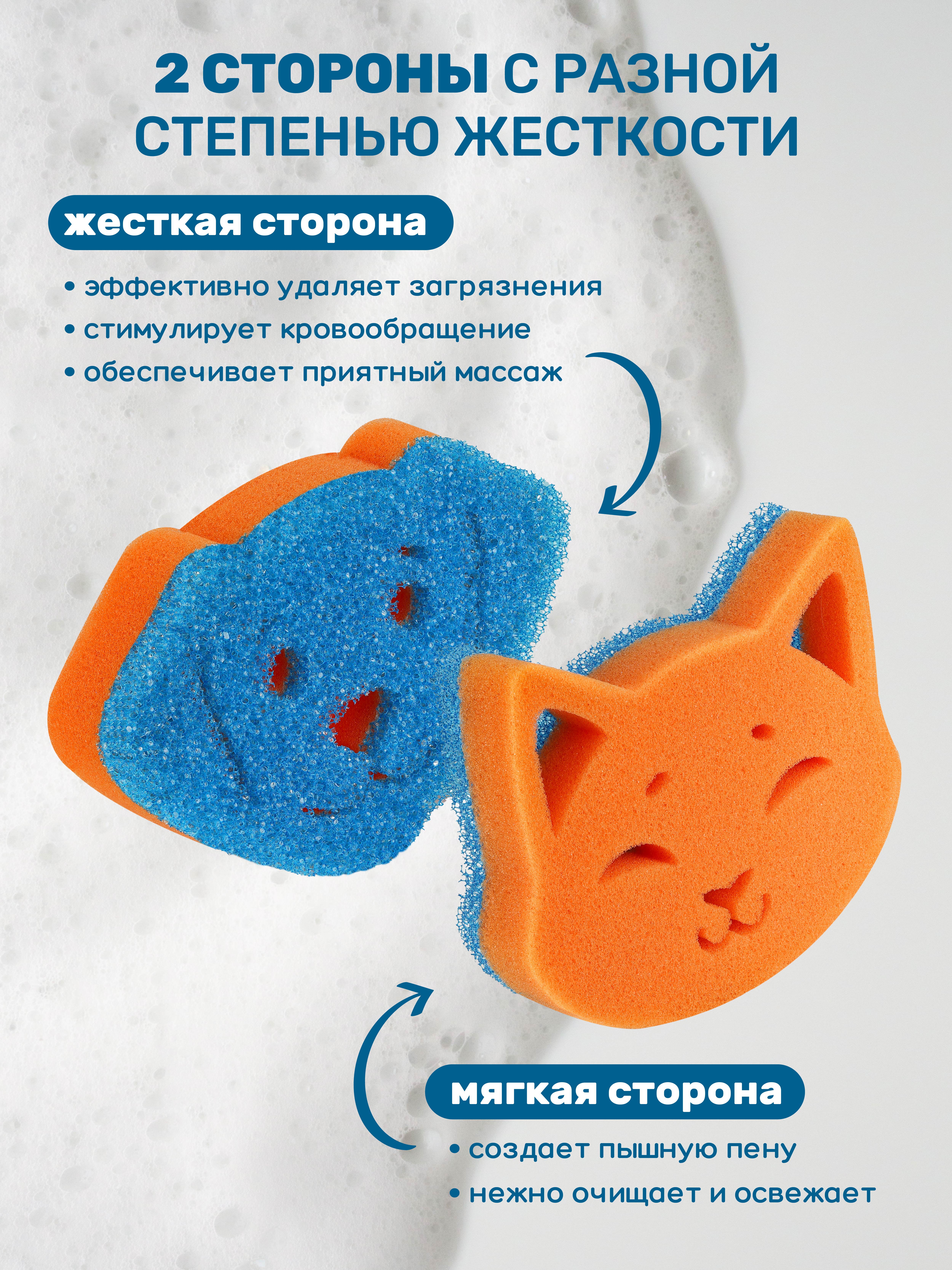 Набор губок для мытья животных ZOORIK собака и кошка 4 шт - фото 2
