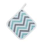 Прихватка Русский дом серо-голубой 18*18см