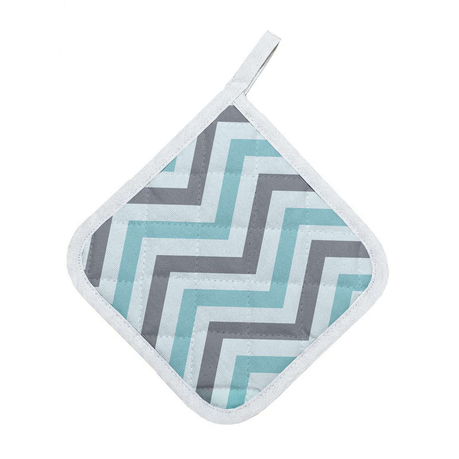 Прихватка Русский дом серо-голубой 18*18см - фото 1