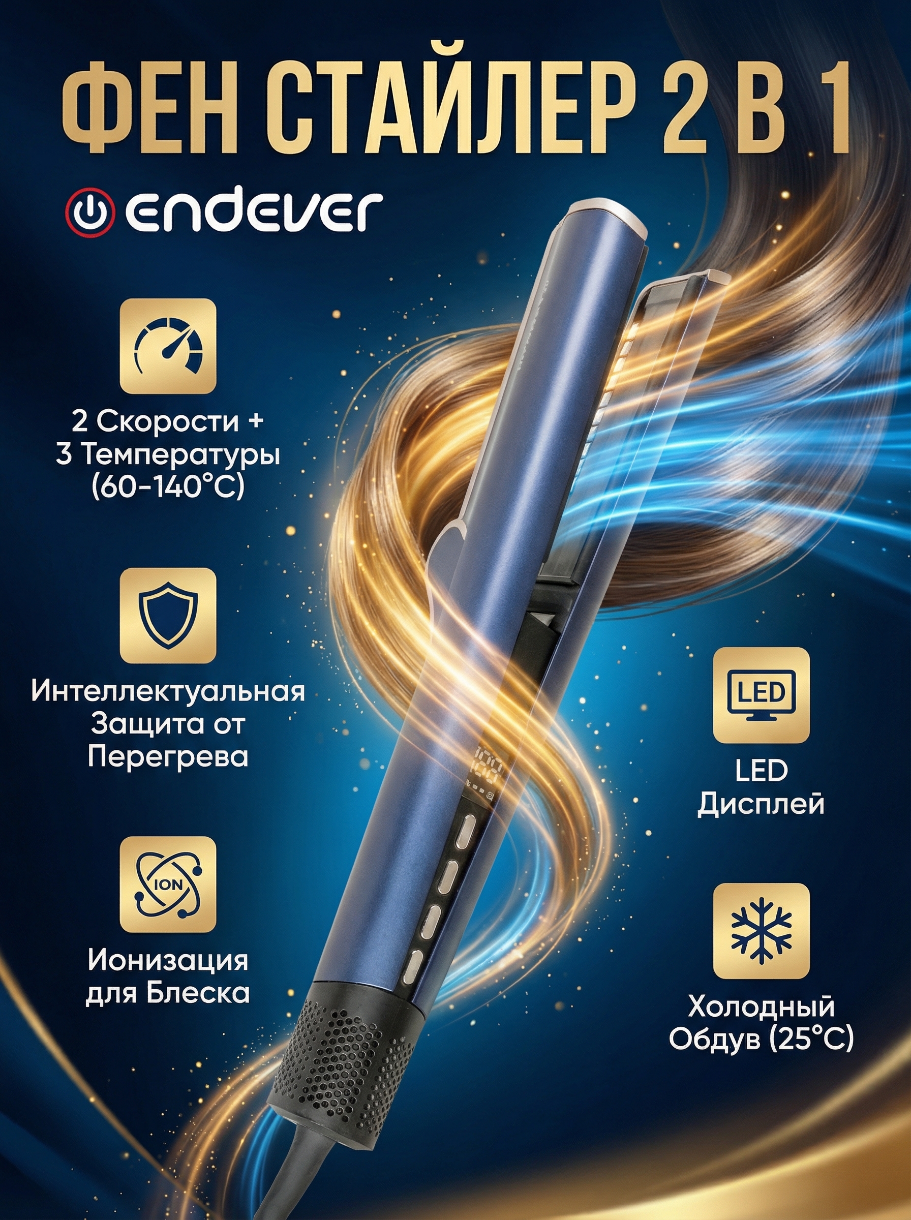 Стайлер для волос ENDEVER Aurora-488 - фото 1