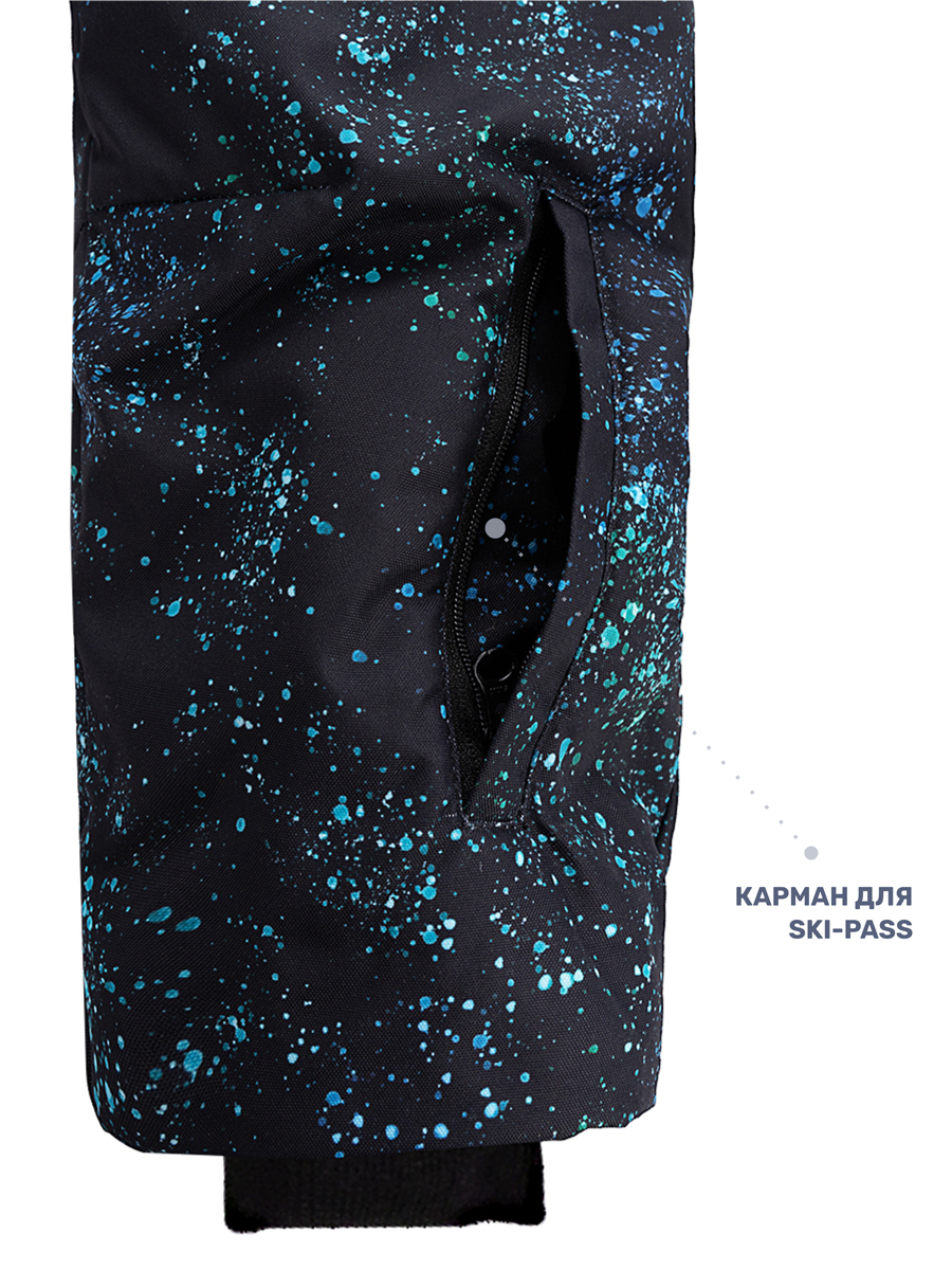Куртка и полукомбинезон NIKASTYLE 7з6324 черный/бирюза - фото 8