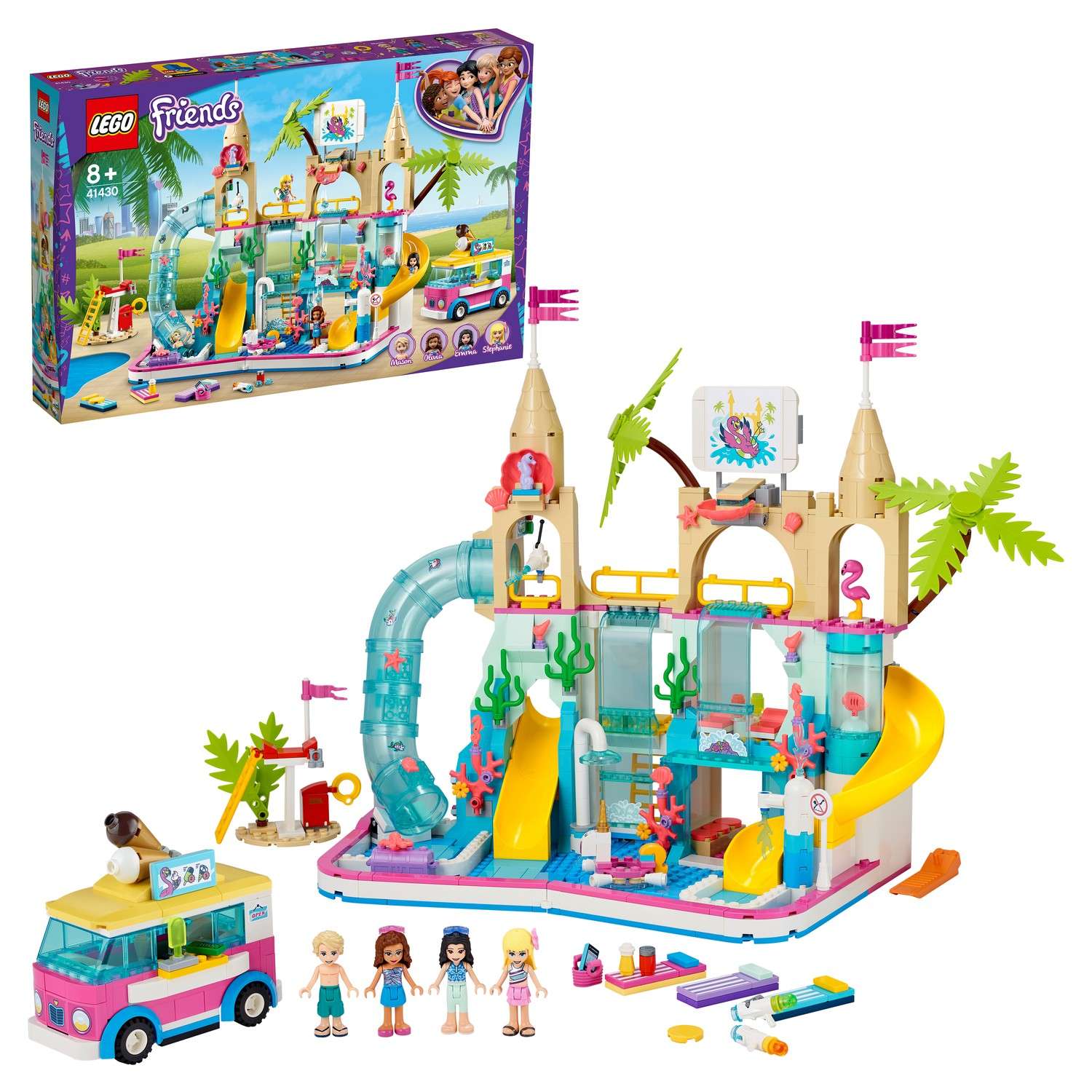 Конструктор LEGO Friends Летний аквапарк блочный - фото 1