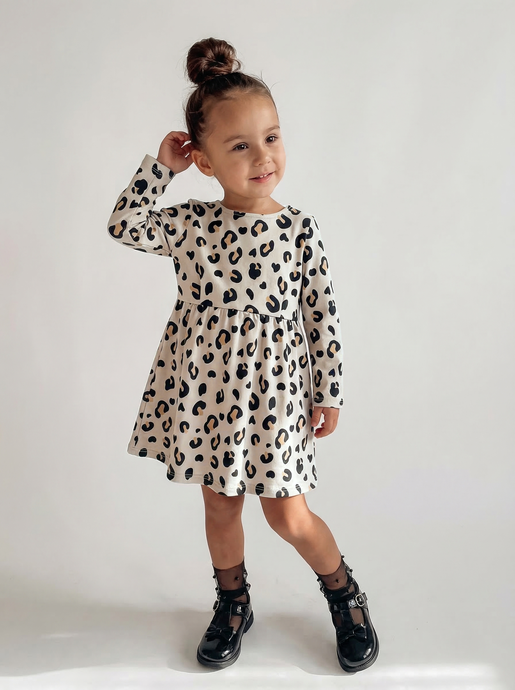 Изображение товара Платье для девочки YOULALA 116 из 100% хлопка интерлок с застежкой кнопками