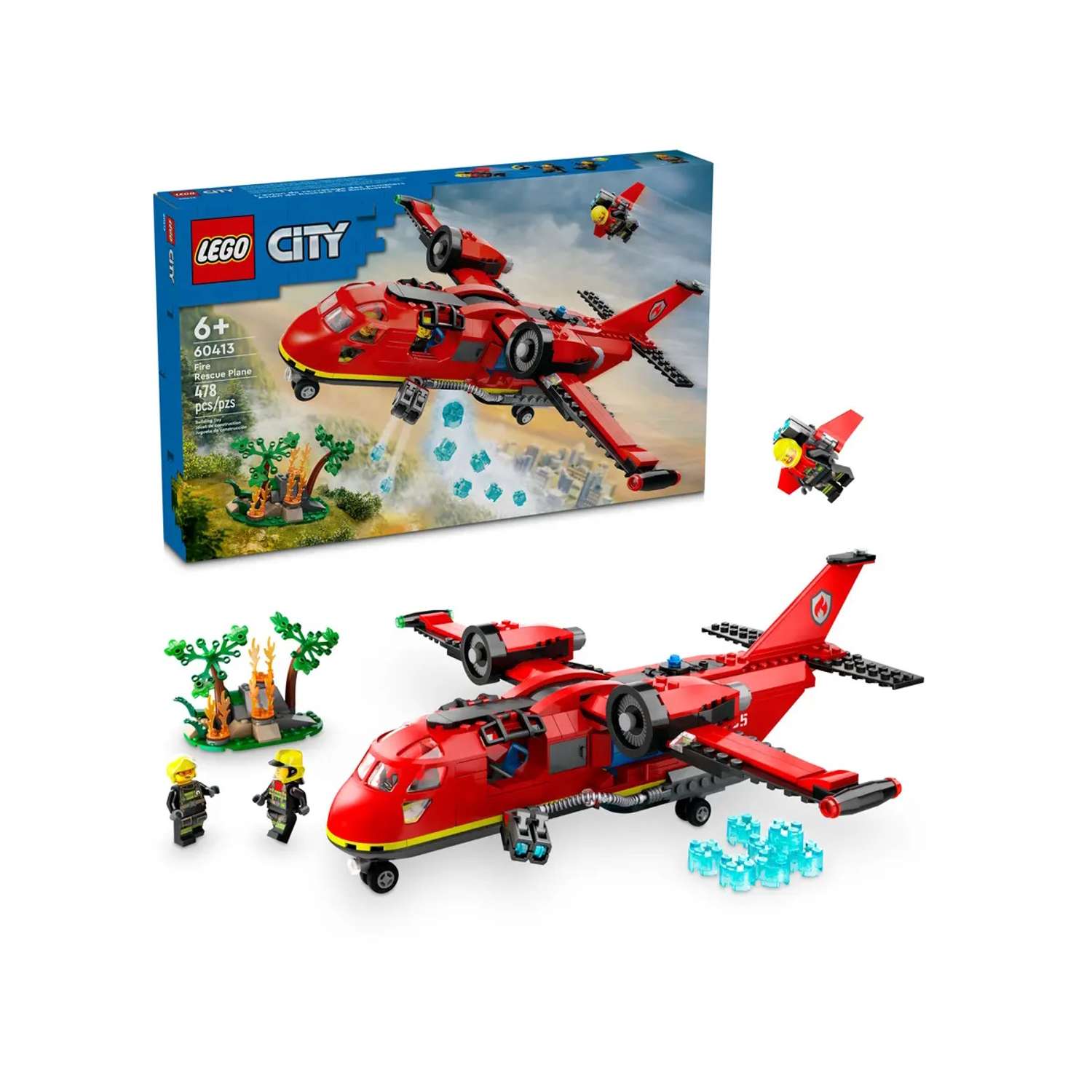 Конструктор LEGO City Пожарно-спасательный самолет блочный - фото 1