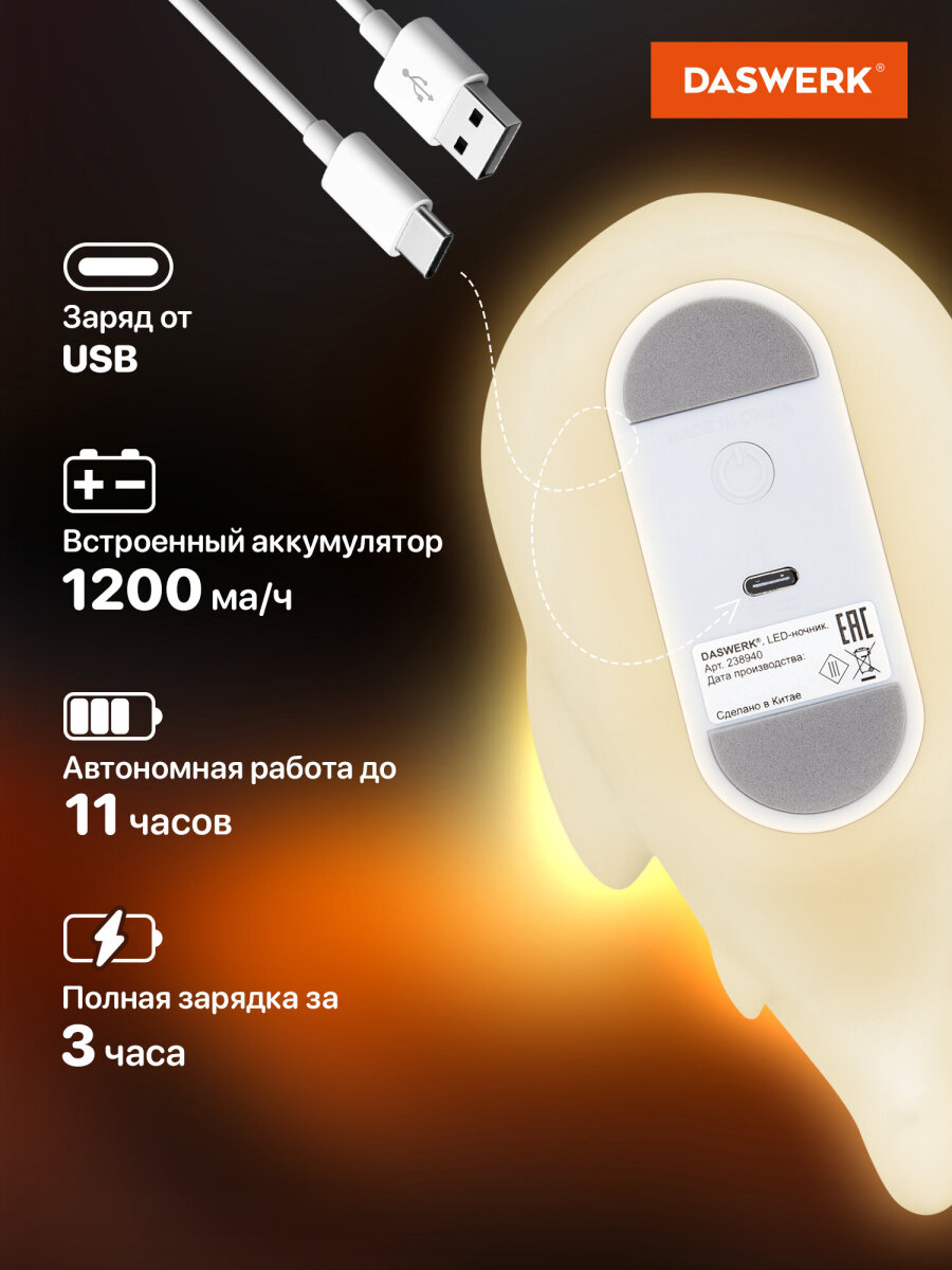 Игрушка ночник DASWERK Акула - фото 5