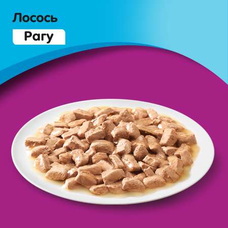 Корм влажный для кошек Whiskas 85г рагу с лососем пауч