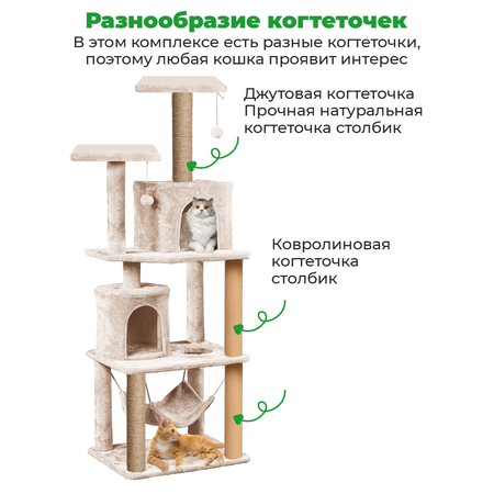 Игровой комплекс для кошек ZURAY бежевый