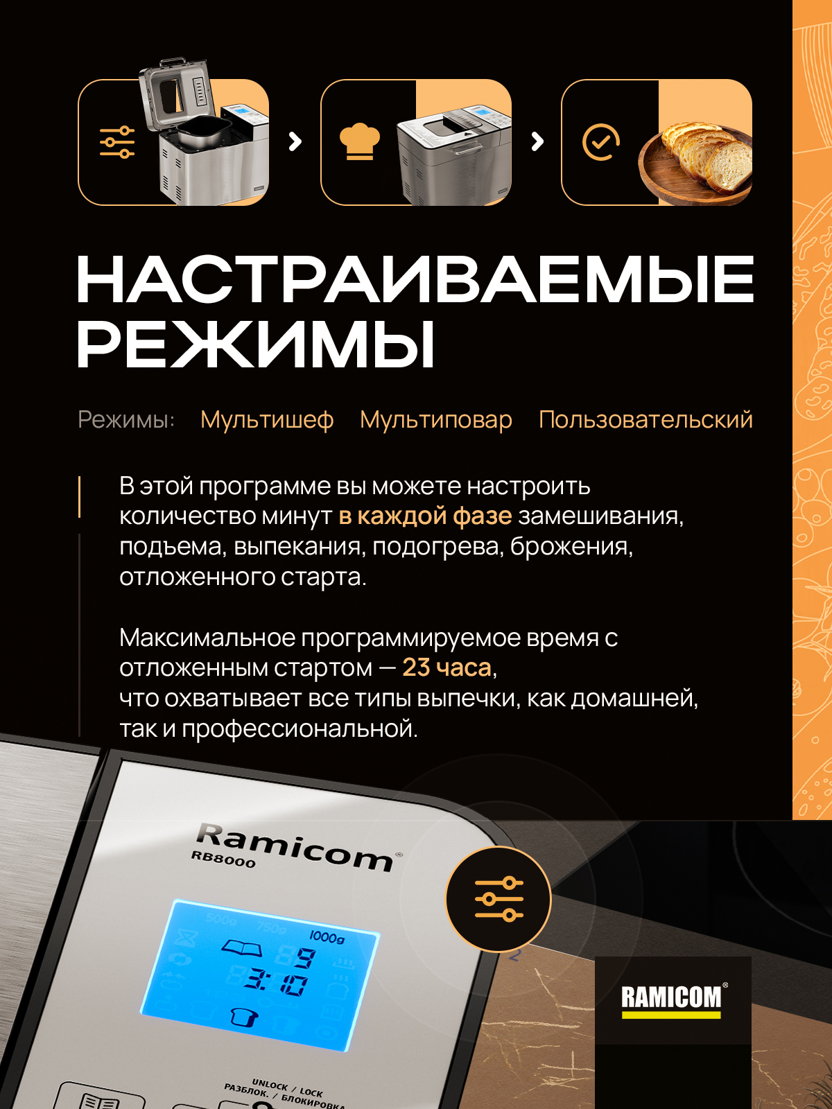 Хлебопечка 23-в-1 Ramicom RB8000 - фото 2