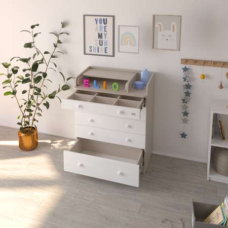 Комод пеленальный aton baby furniture Elio (серый, белый)