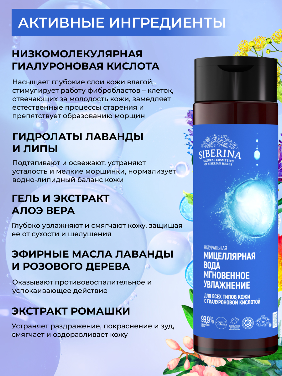 Мицеллярная вода Siberina 200 мл - фото 4