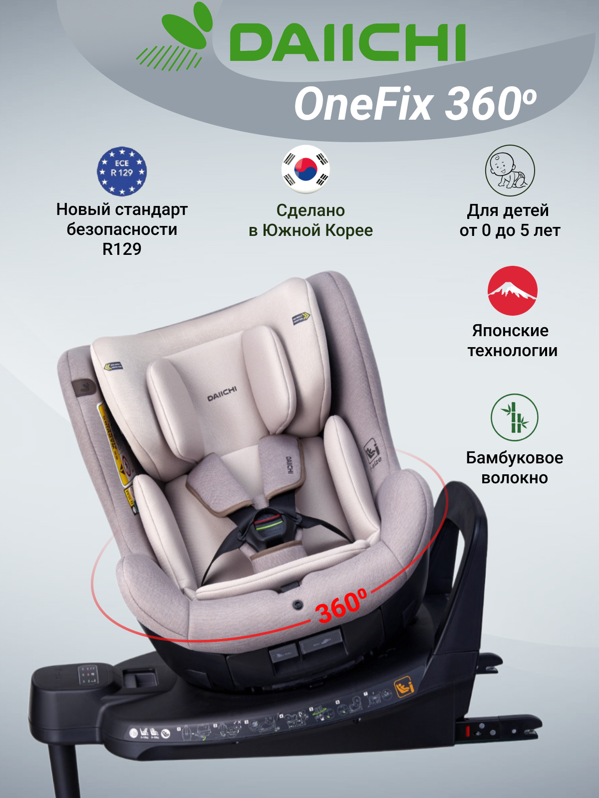 Автокресло DAIICHI One-FIX Isofix 0+/1 (0-18 кг) - фото 1