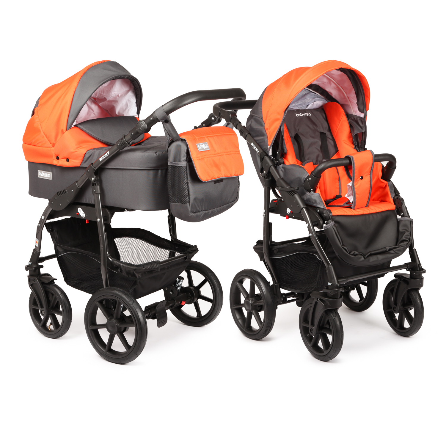 Коляска 2в1 Babyton Rocky Grey-Orange - фото 1