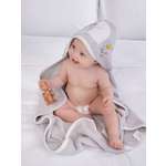 Уголок махровый 80x80 см Baby Nice Мишутка серый