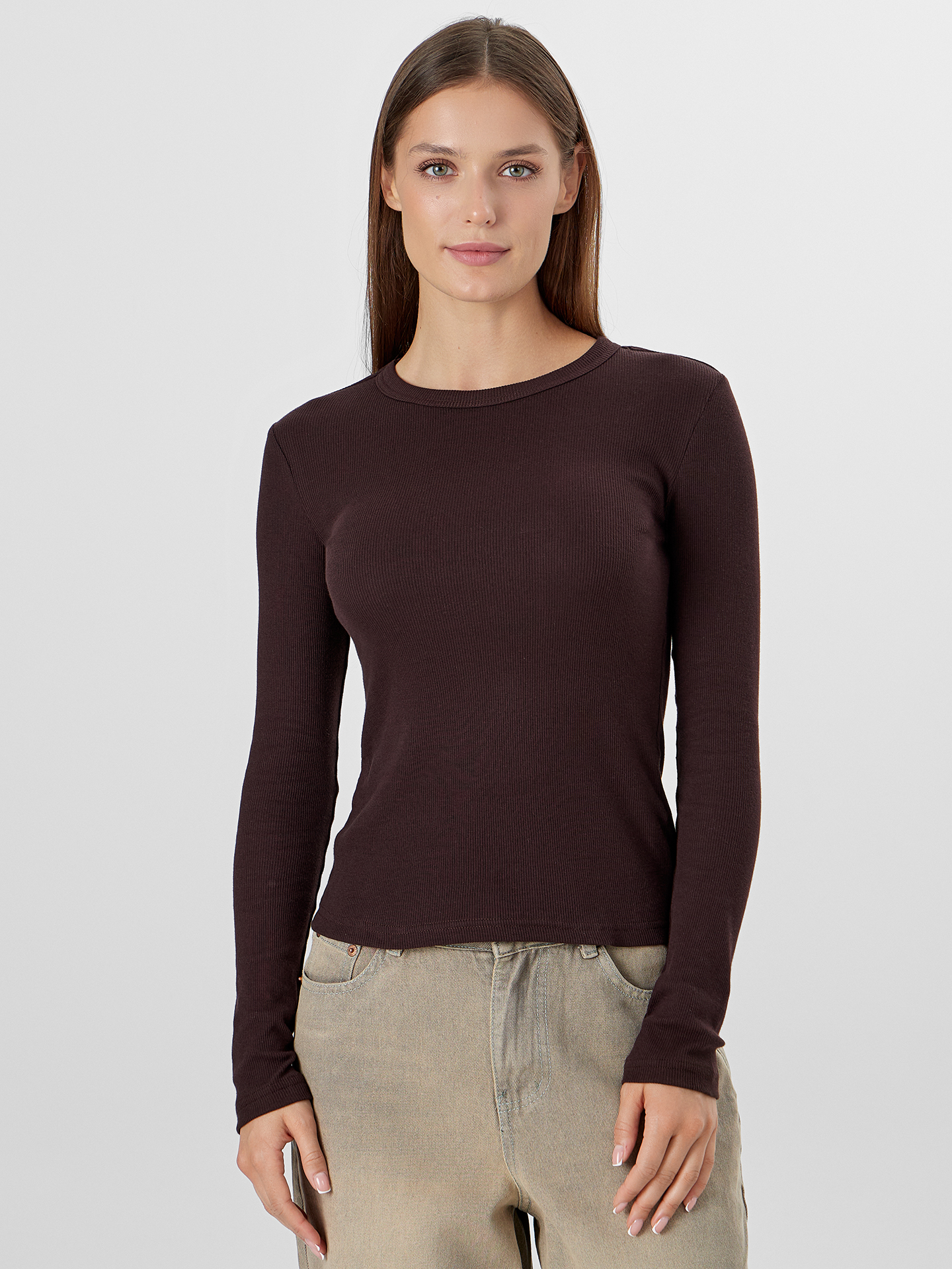 Лонгслив Mark Formelle (Марк Формэль) 122986/коричневый1 - фото 1