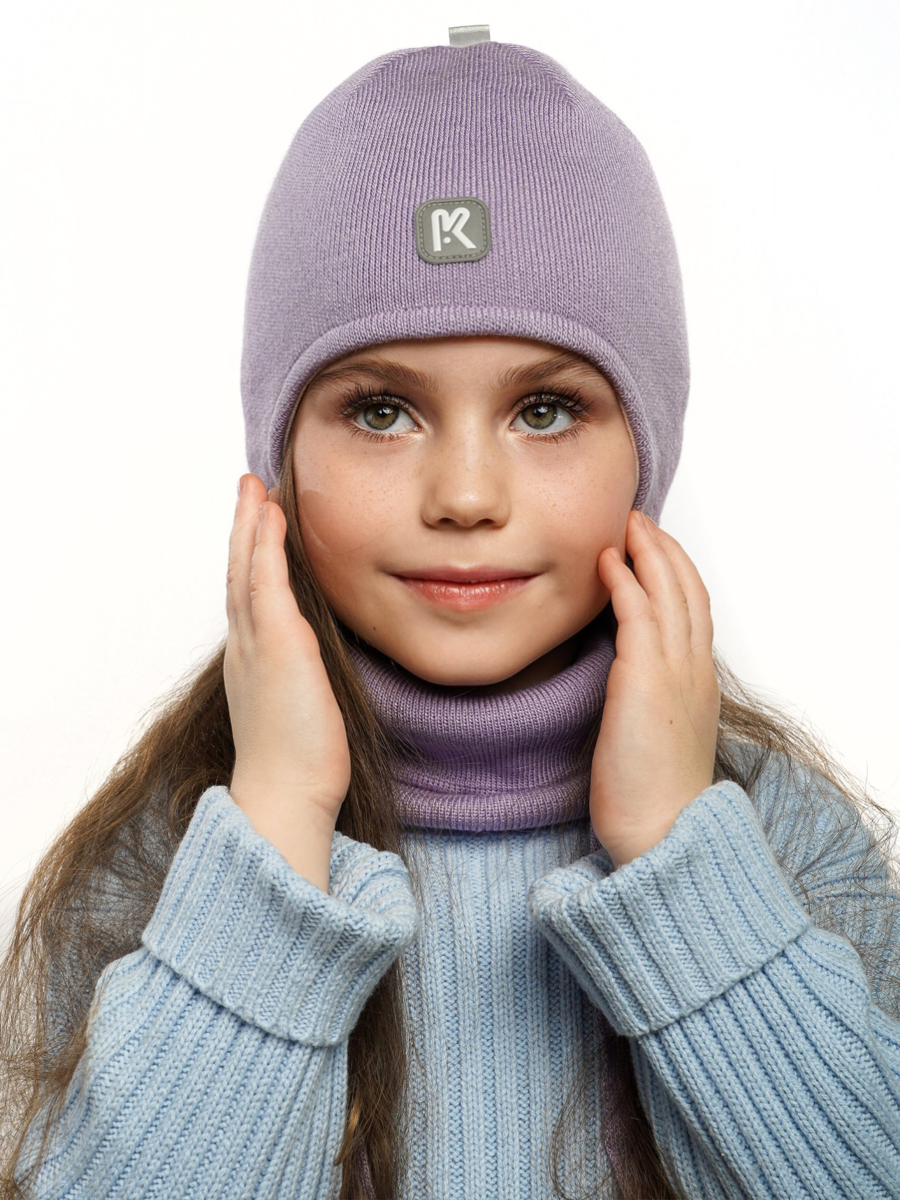 Шапка и снуд ПриКиндер U-Sp232724 Цвет: Сиреневый - фото 14