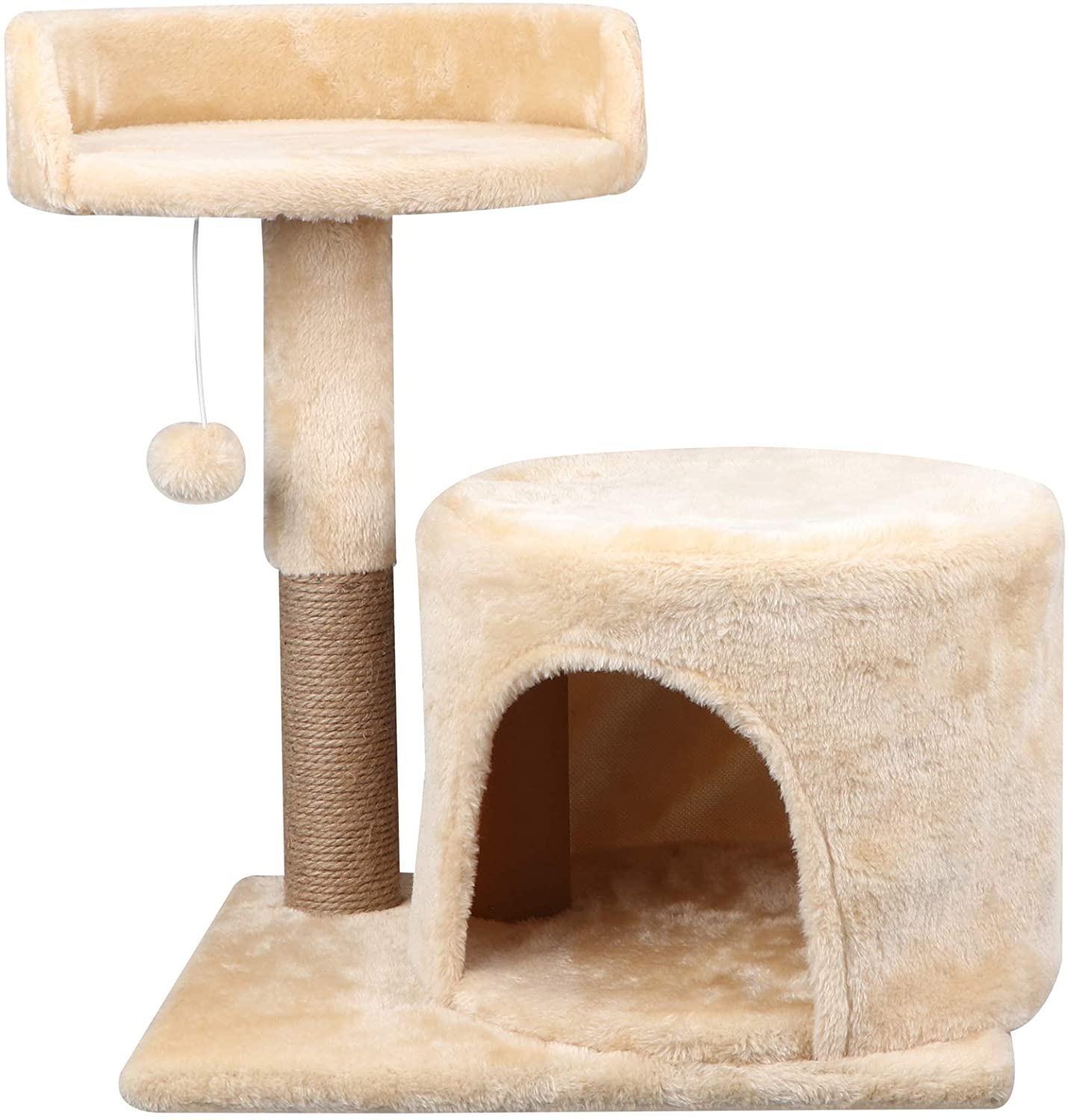 Домик для кошки с когтеточкой Pet БМФ Бежевый - фото 1