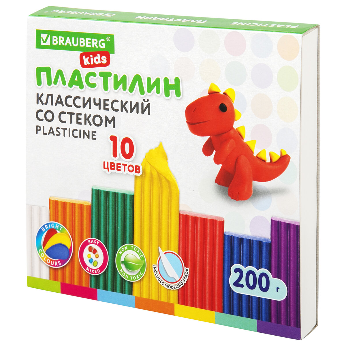 Пластилин Brauberg 10 цв. - фото 1
