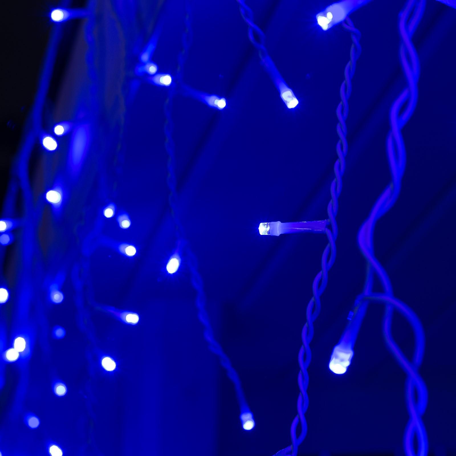 Гирлянда Luazon «Бахрома» IP44 Умс белая нить 160 Led свечение синее 220 В - фото 3