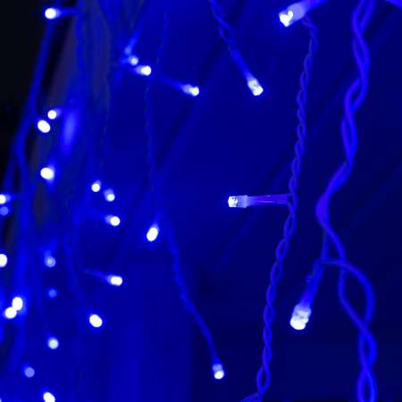 Гирлянда Luazon «Бахрома» IP44 Умс белая нить 160 Led свечение синее 220 В
