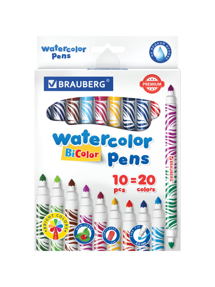 Фломастеры Brauberg двусторонние 10 цв. - фото 6