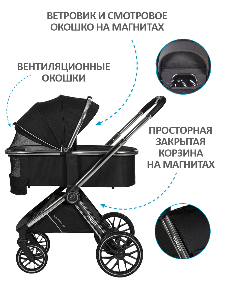 Коляска 3в1 Sevillababy Tinum черный - фото 4