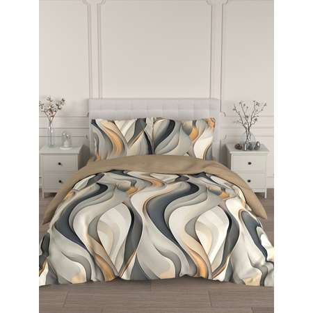 Комплект постельного белья для SNOFF сатин Брайн двуспальный 4 предм.