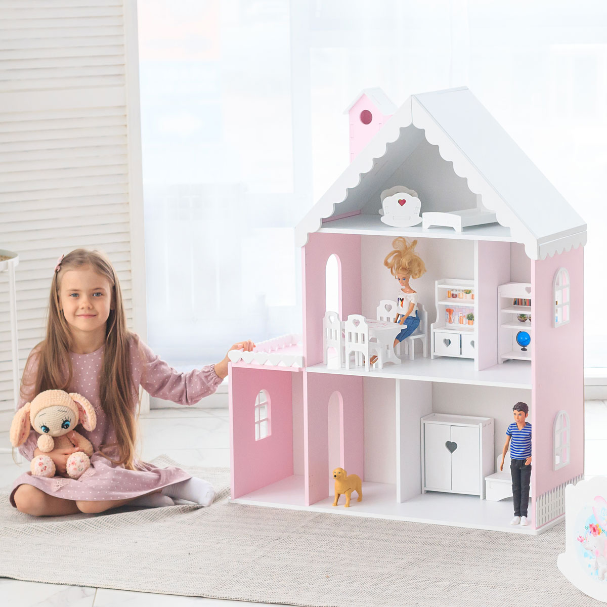 Домик для кукол Pema kids СнежанаРозБел - фото 2
