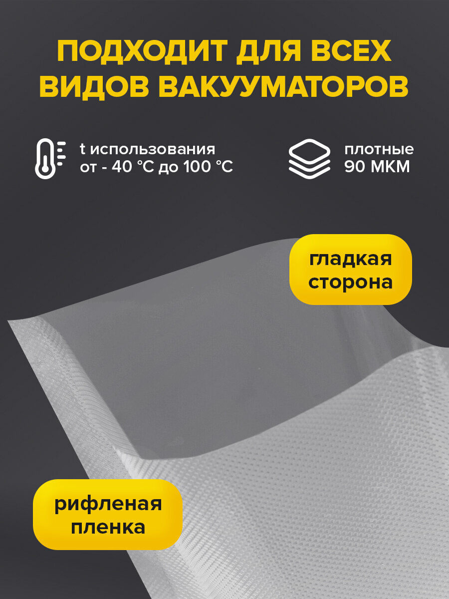 Рулон для вакууматора Sonnen рифленый 5 штук пленка для льда и продуктов - фото 2
