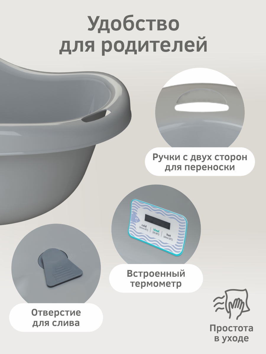 Ванночка KidPlast Bliss серый - фото 2