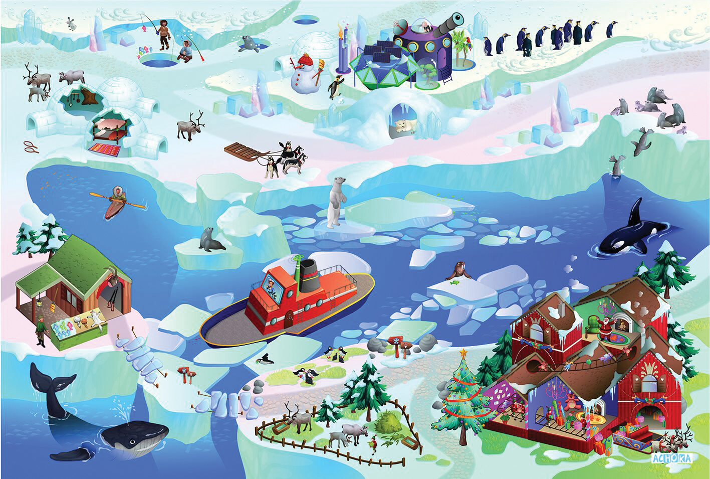 Детский складной коврик Achoka Арктика 150 x 100 см 1 шт. - фото 5