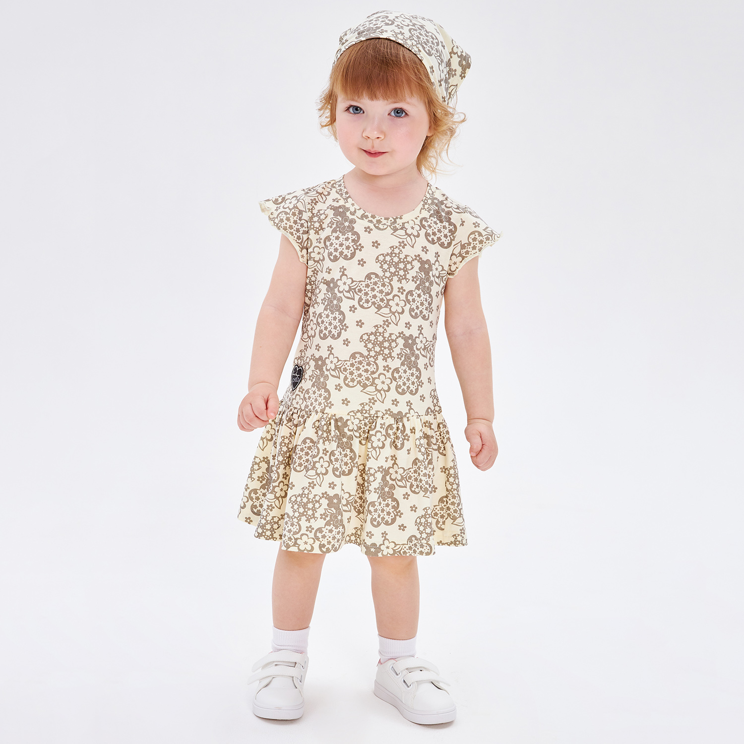 Платье и бандана Lucky Child 143-62к/цветы/2-12 - фото 1