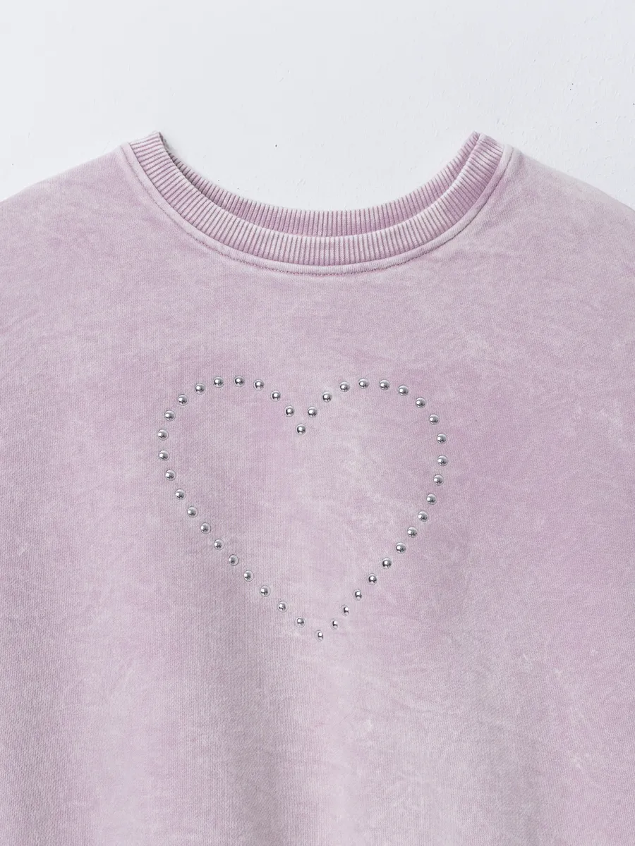 Свитшот Mark Formelle (Марк Формэль) 127993/ACID WASH сиреневый +печать - фото 9