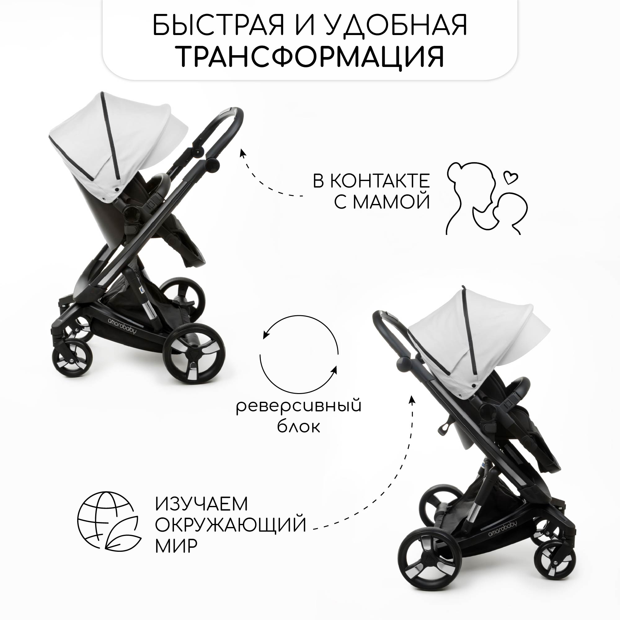 Коляска 2 в 1 Amarobaby Tutum - фото 9