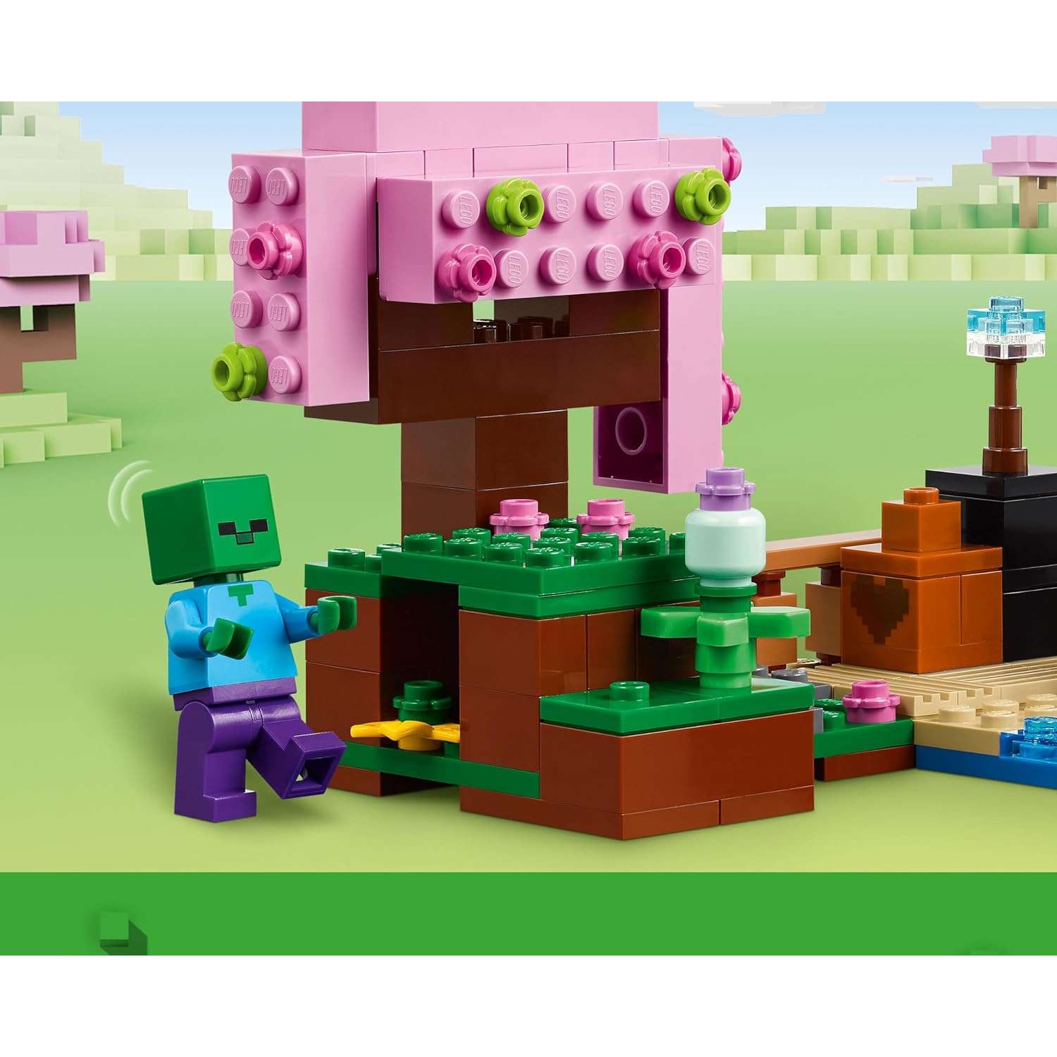 Конструктор LEGO Minecraft Вишневый цветущий сад 304 дет. - фото 9
