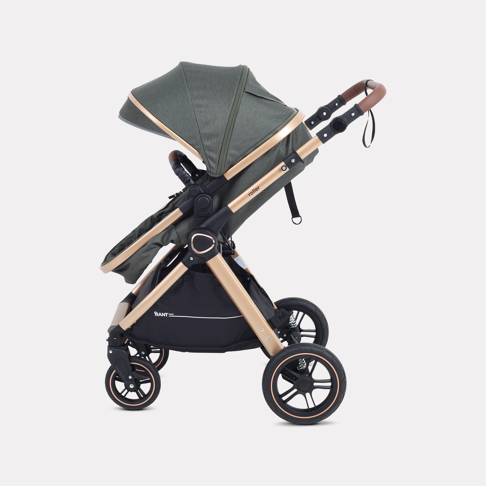 Коляска трансформер Rant Basic Roller Gold 2в1, olive зеленый - фото 12