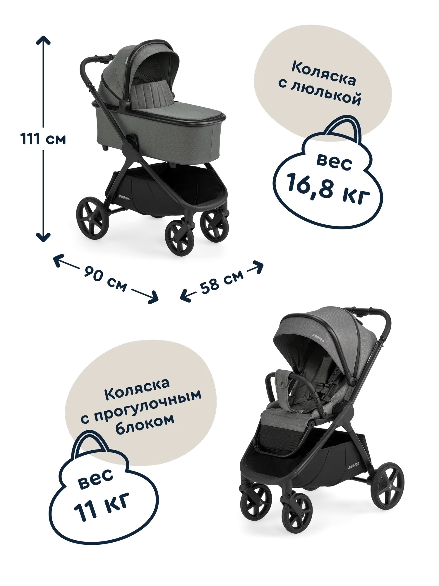 Коляска 2в1 Junion Chillibom - фото 5