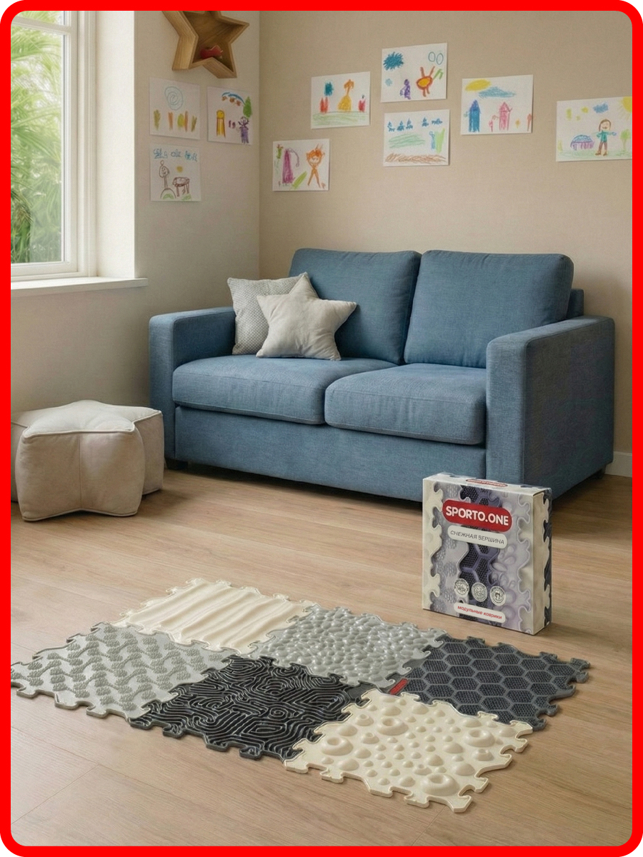 Коврик SPORTO.ONE трансформер Снежная вершина, 6 шт - фото 1