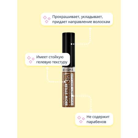Гель для бровей Luxvisage Brow styler 3 in 1 тон 1 латте