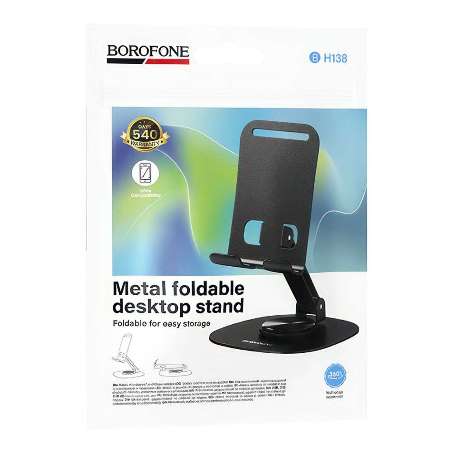 Держатель для смартфона настольный Borofone Fit metal черный - фото 2