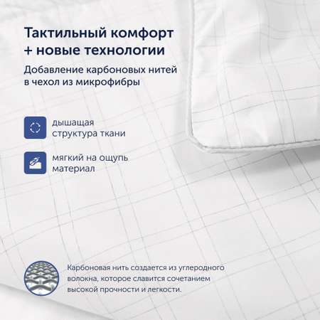 Летнее одеяло buyson BuyMild, 172х205 см, микрофибра с карбоновой нитью