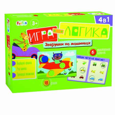 Игра FunTun Логика Зверушки на машинках F1199001Р FunTun