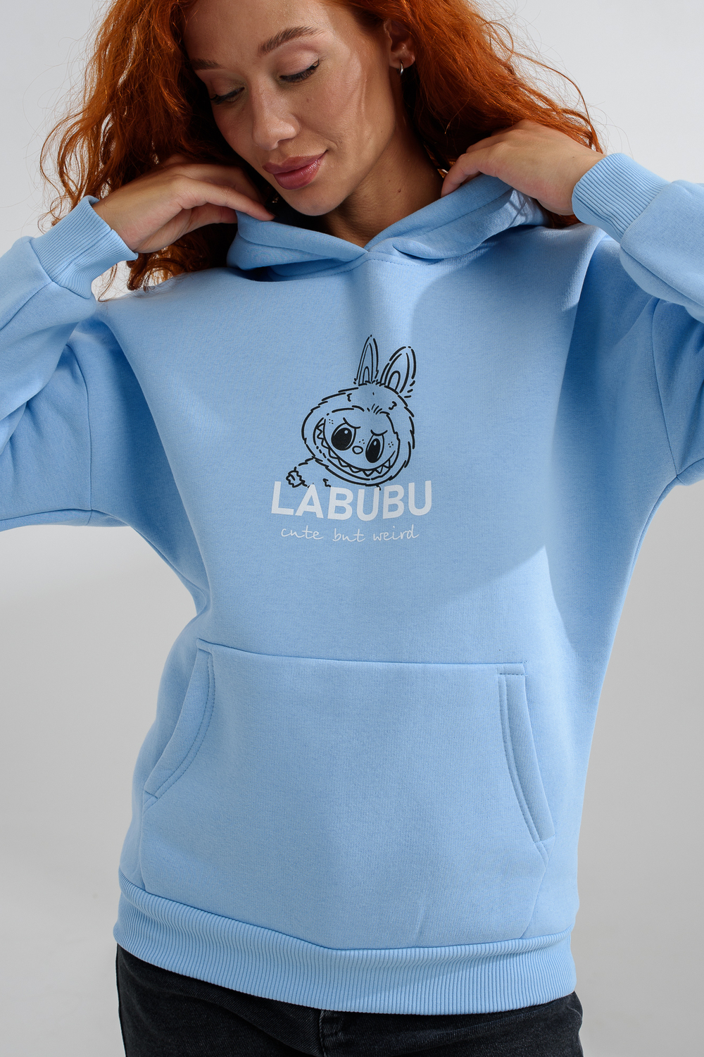 Худи Натали Суслова 8565 голубой+лабубу - фото 1