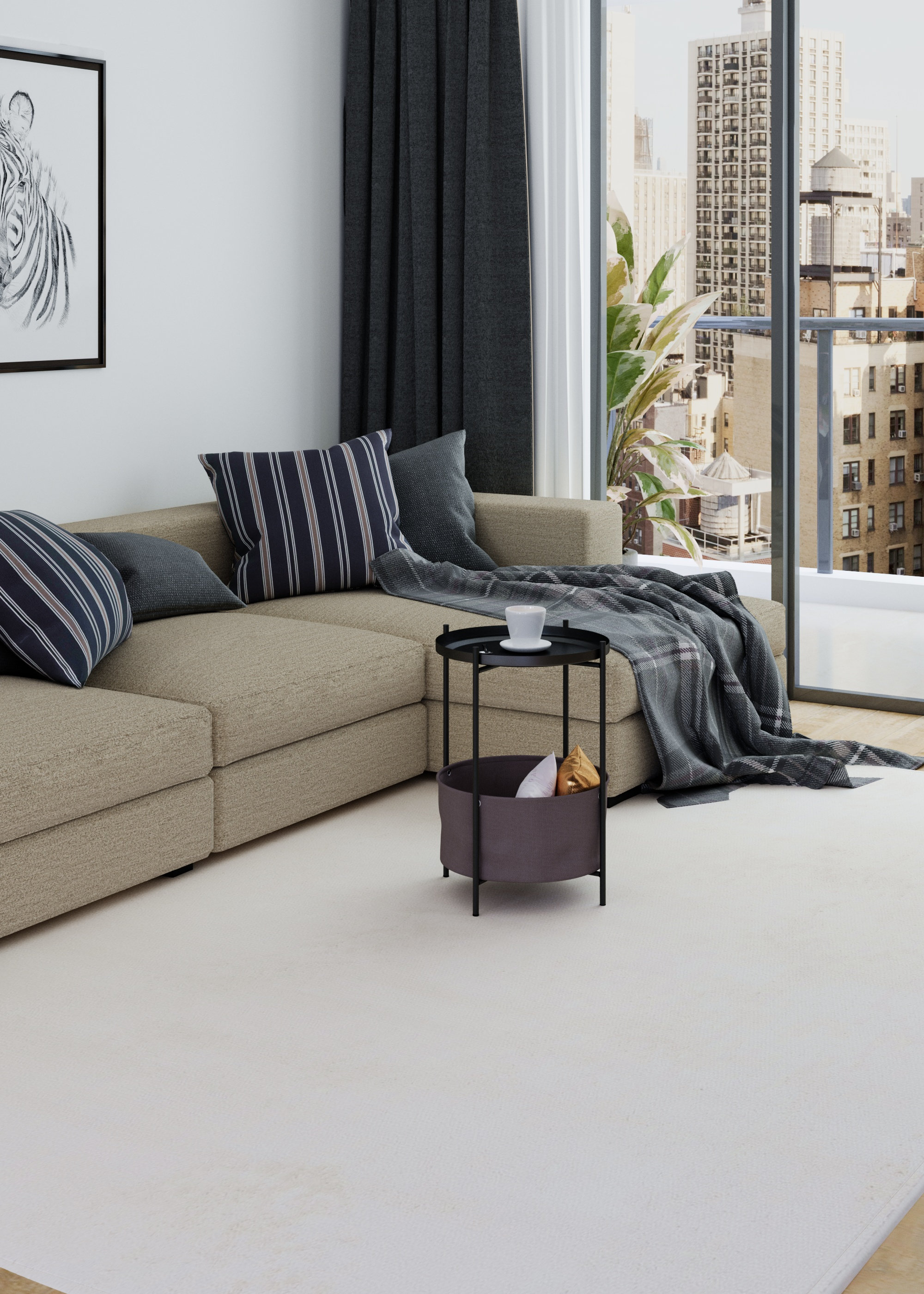 Стол журнальный LAVARIS Элдэй CUBA CHOCOLATE Коричневый/черный муар - фото 2