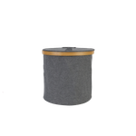 Корзина ё с бамбуковой окантовкой с крышкой 25*25*24см