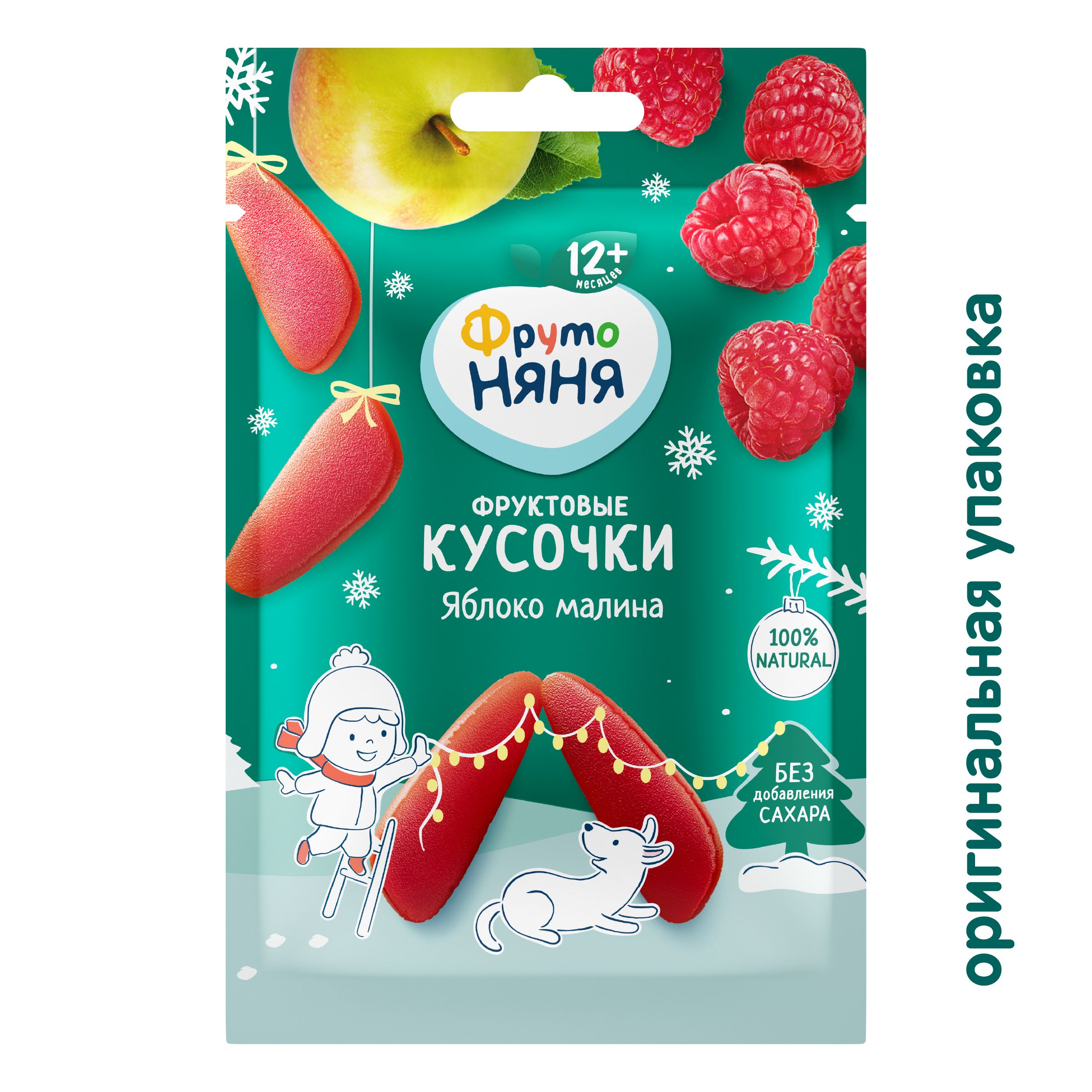 Фруктовые кусочки ФрутоНяня из яблок и малины с 12 мес 15 г - фото 2