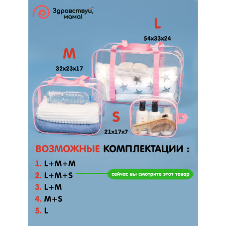 Сумка в роддом Здравствуй мама! Premium Quality 3 шт