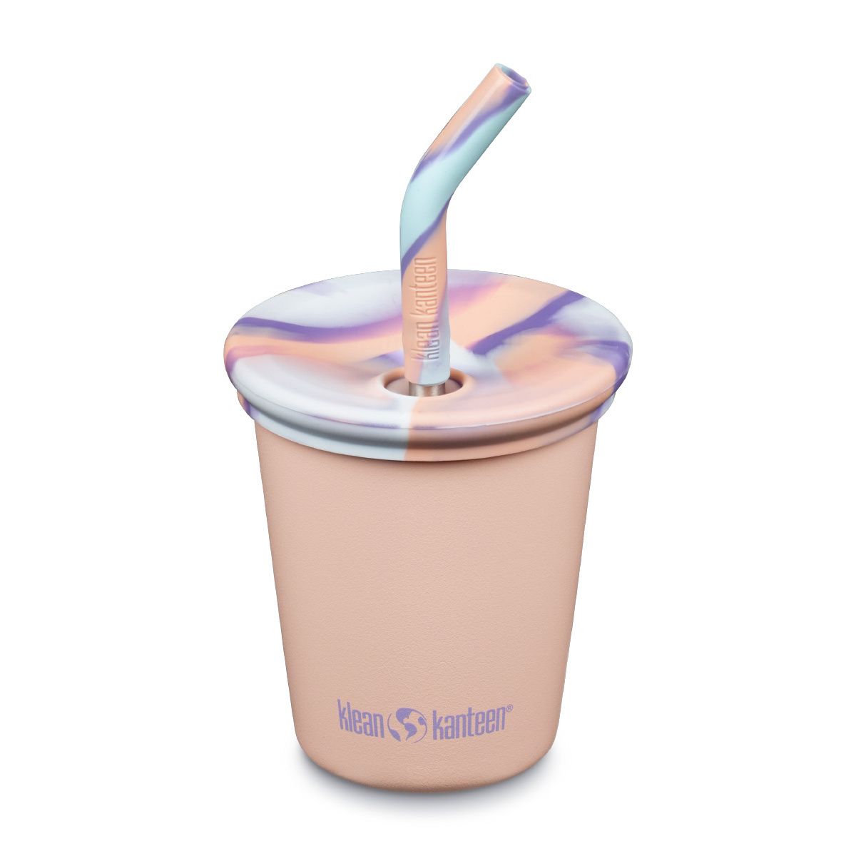 Стакан Klean Kanteen детский одностенный Kid Cup Straw Lid 10oz Peach Parfait с трубочкой 296 мл - фото 1