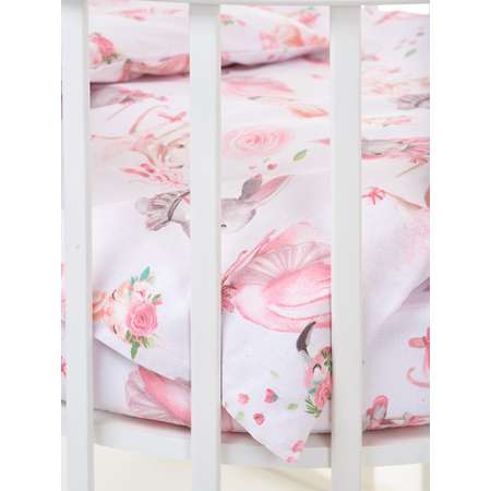 Комплект постельного белья Lemony kids в овальную кроватку Cute bunny Розовый 3 предмета