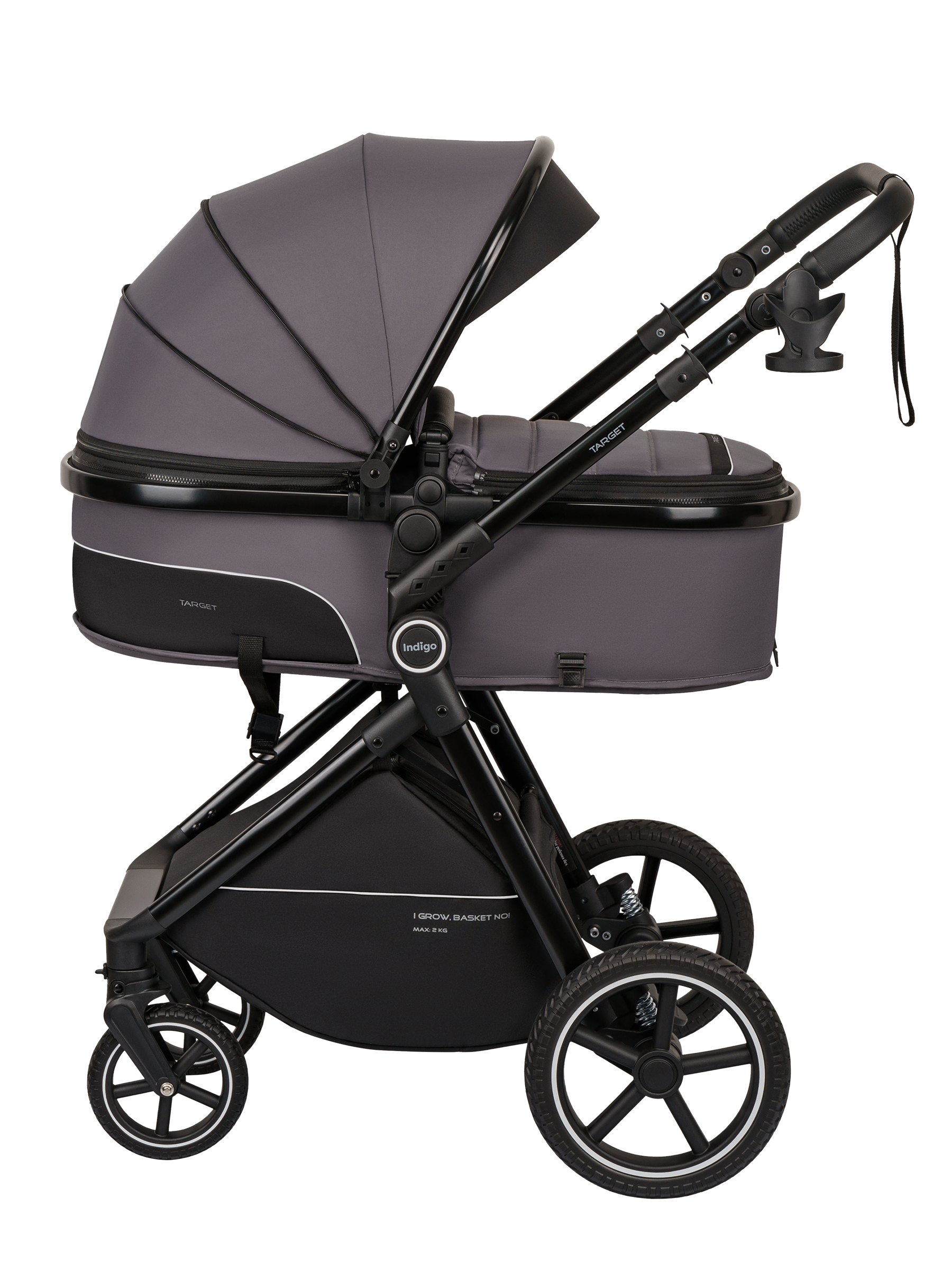 Коляска трансформер Indigo Target 3в1 серый - фото 22