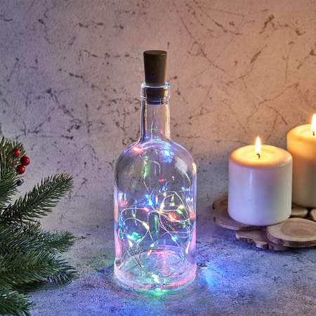 Светодиодная гирлянда NEON-NIGHT Роса 2 м с пробкой свечение мультиколор